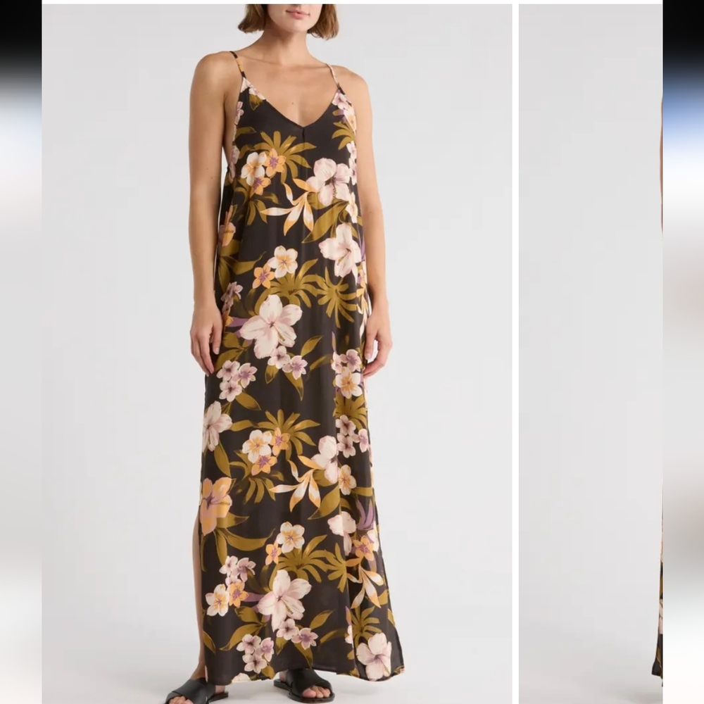 Maaji Tropical Floral Dress with Black and Pink Accents